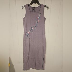 Brett Alexander Vintage Dress Embroidered Floral Maxi Bohemian Cottagecore Sz 10